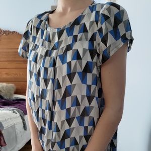 Geometric silk top